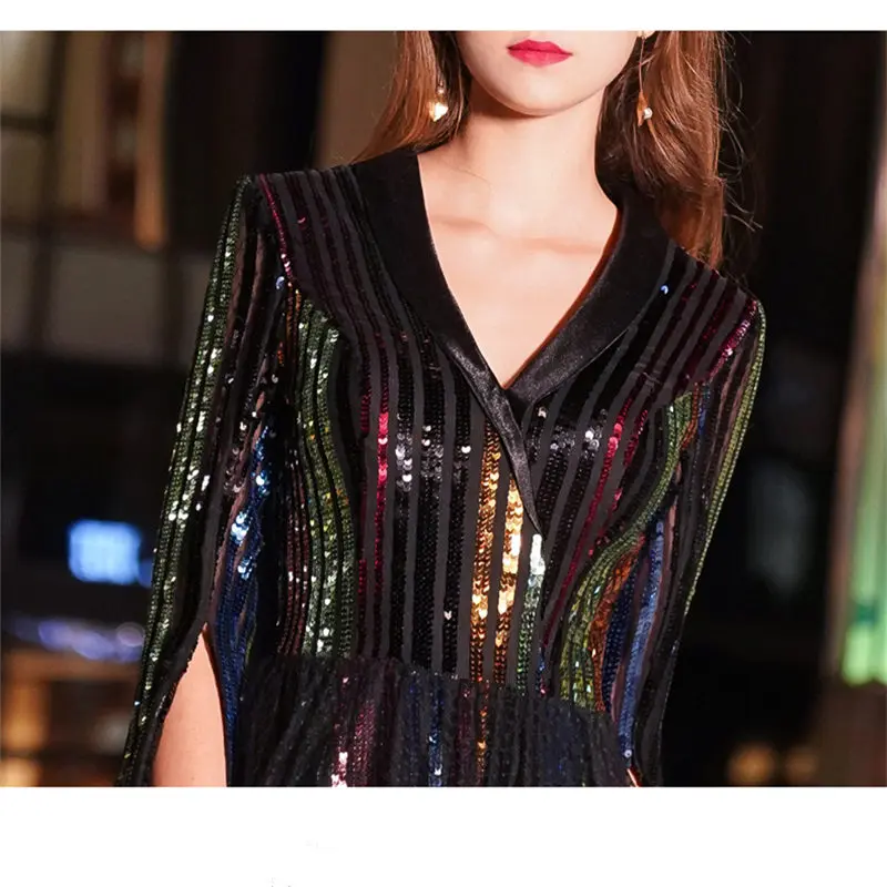 It's Yiiya Cocktail Dress 2019 V-Neck Three-Quarter Woman Robe Dresses Plus Size Sequin Knee-Length Gowns E804 | Свадьбы и