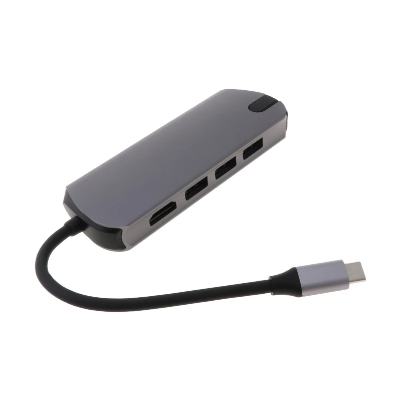 

6-in-1 USB Hub Type C to USB 3.0 Power Adapter Usb C Splitter HUB Adapter B95C