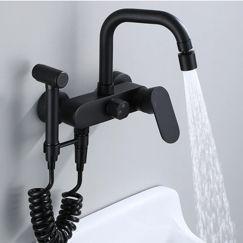 

Bathroom Tub Faucet Single Handle Mixer Tap with Hand Shower Wall Mounted Bath Faucet Bathtub Faucet