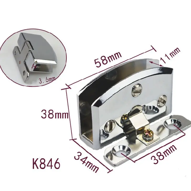 Хромированный стеклянный дверной шарнир зажим для шкафа кабинета ворот