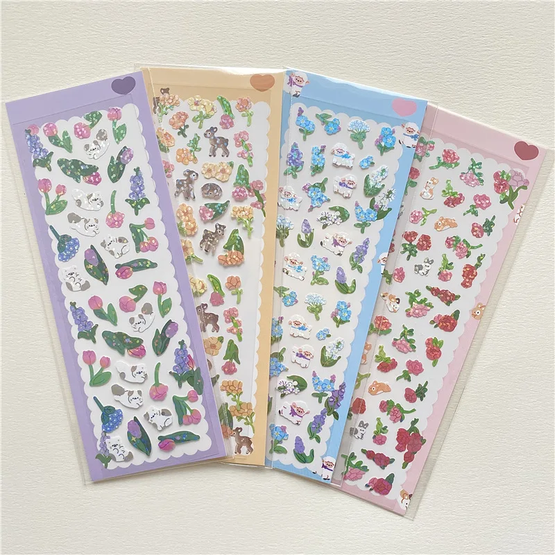 

INS/Лидер продаж, арт Цветок Банни Роза лазерный стикер ручной дневник для счетов звезда чеканка украшения наклейки на Материал персонализир...