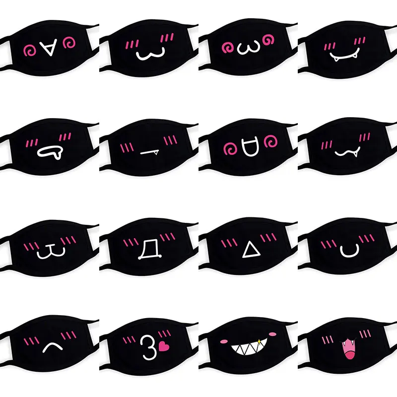 1 шт. новая милая хлопковая маска для лица моющаяся многоразовая аниме мультяшный