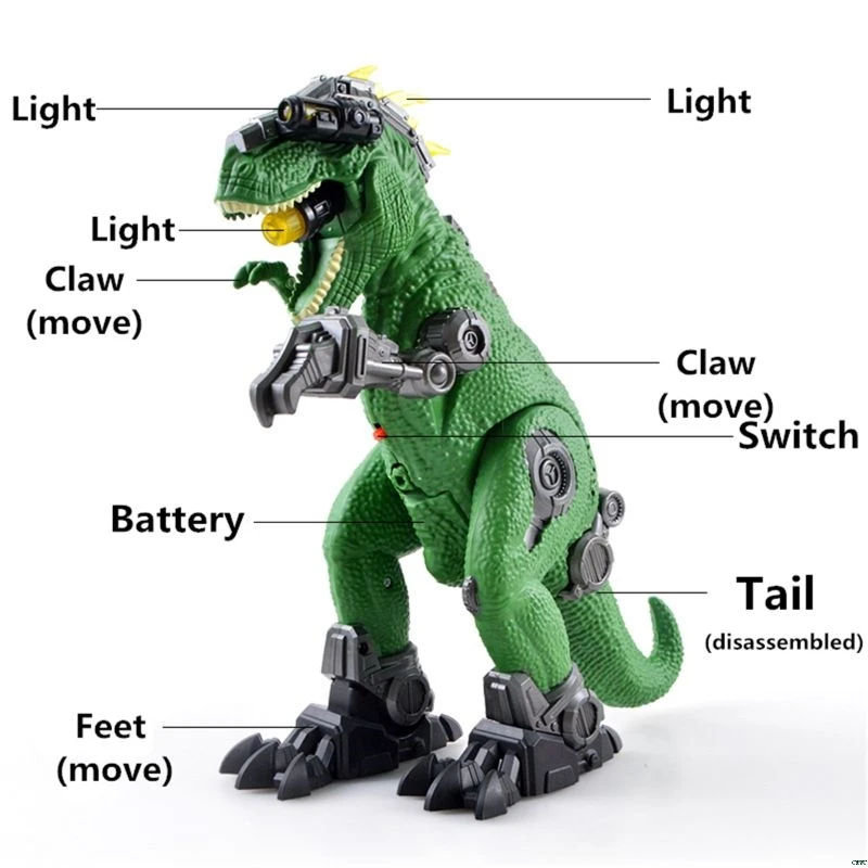 

Mechanical T-Rex Dinosaur Electric Toy Large Size Walking Dragon Toy With Light Sound Model Toys For Kids