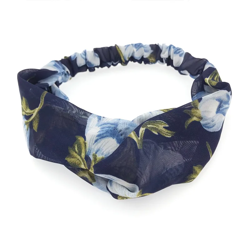 

Retro Cross Knot Turban Bandage Bandanas Elastic Hair Rope Hair Accessories Bohemian Style Hairbands Print Headbands For Women