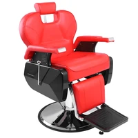professional salon barber chair 8702a red could sustain up to 150kg weight designed with handrails for salon hair salon