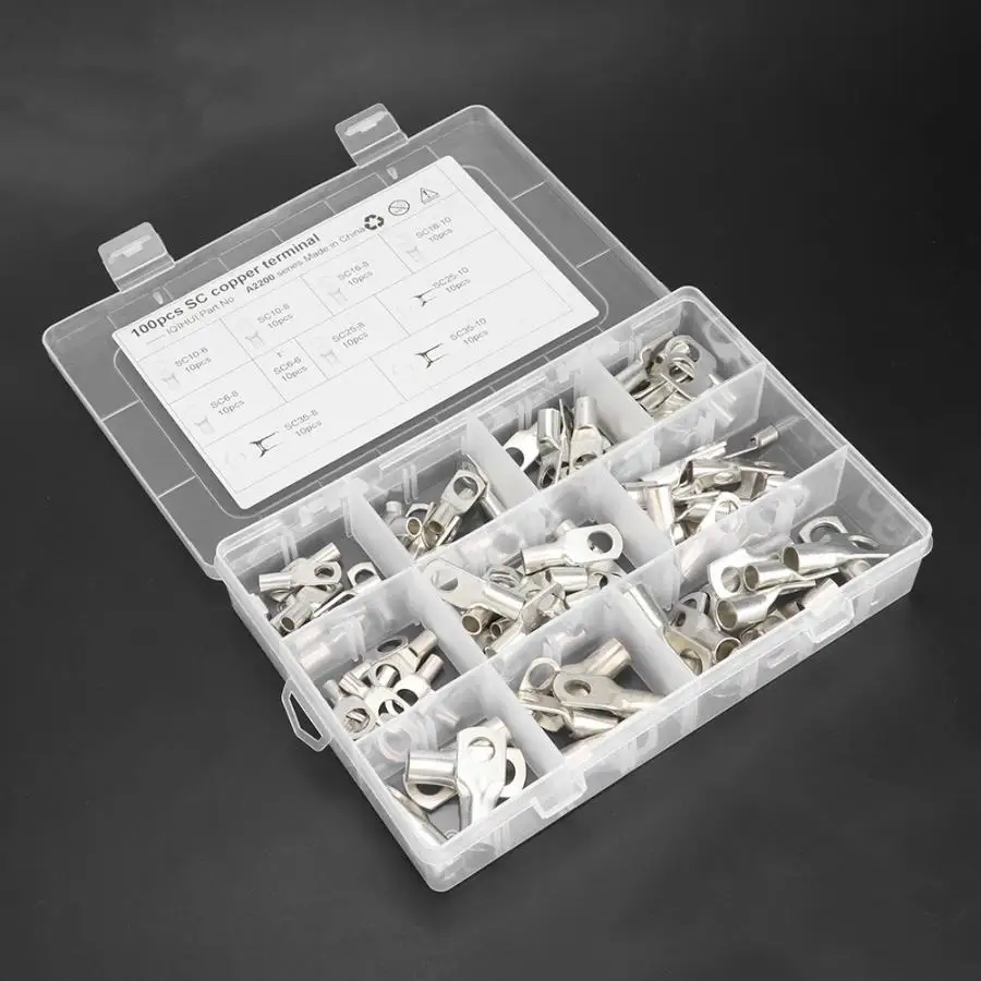 100 шт. набор медных зажимов для проводов | Автомобили и мотоциклы