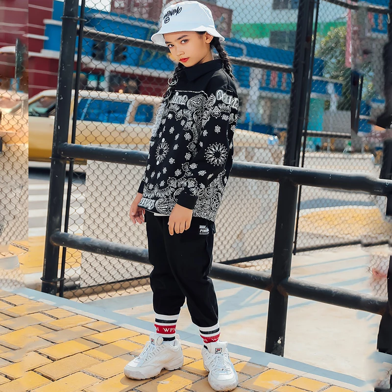 

2020 Girls Hip Hop Costumes Street Dance Clothes Kids Ballroom Modern Dance Stage Wear Children Jazz Performance Rave Outfits
