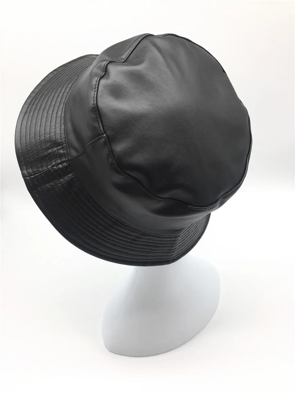 Панама матовая из ПУ кожи и хлопка для мужчин женщин однотонная Двусторонняя