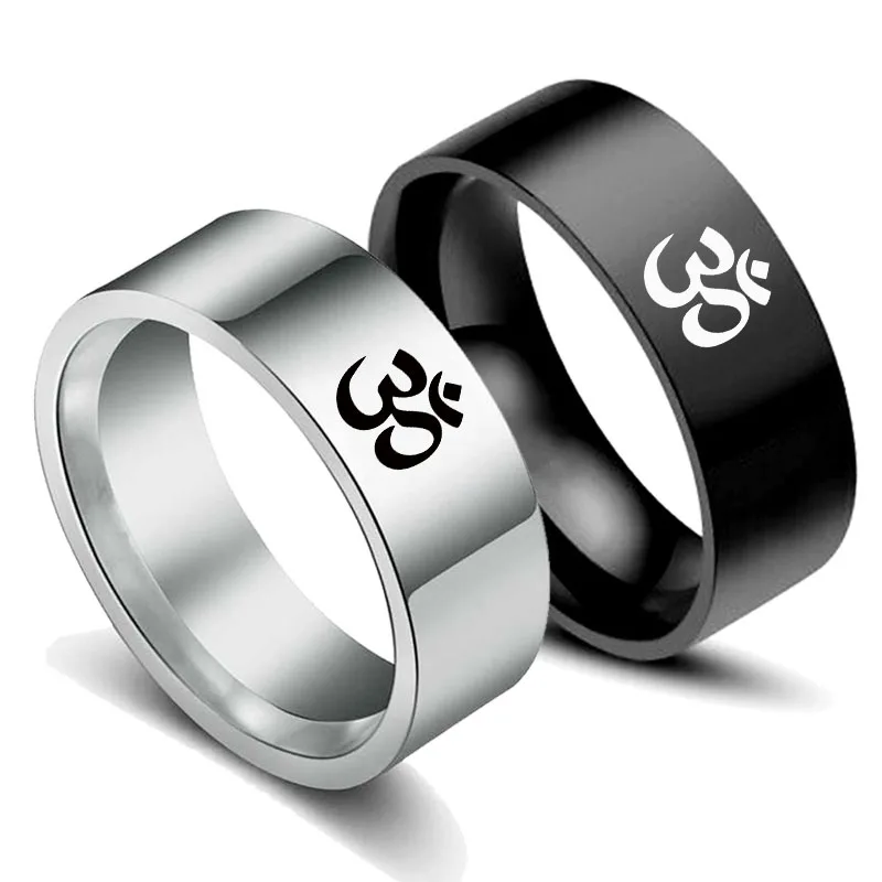 Байкерские мужские OM символ индийское кольцо для йоги ювелирные изделия из