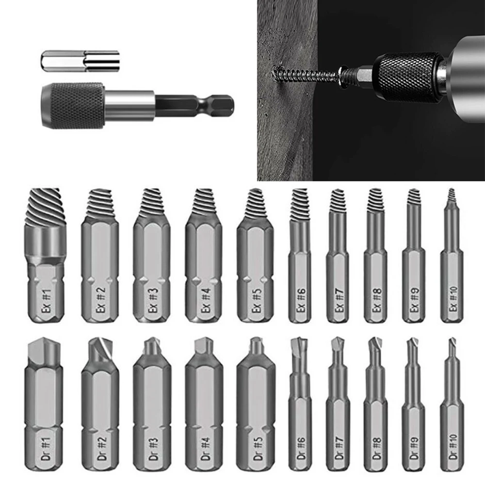 

22Pcs Damaged Screw Extractor Speed Out Drill Bits Broken Remover Bolt Set For The Most Common Drill Bits And Various