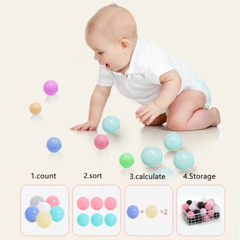 Шарики для сухого бассейна 200 шт. Цветные мячи мягкие пластиковые шарики океан