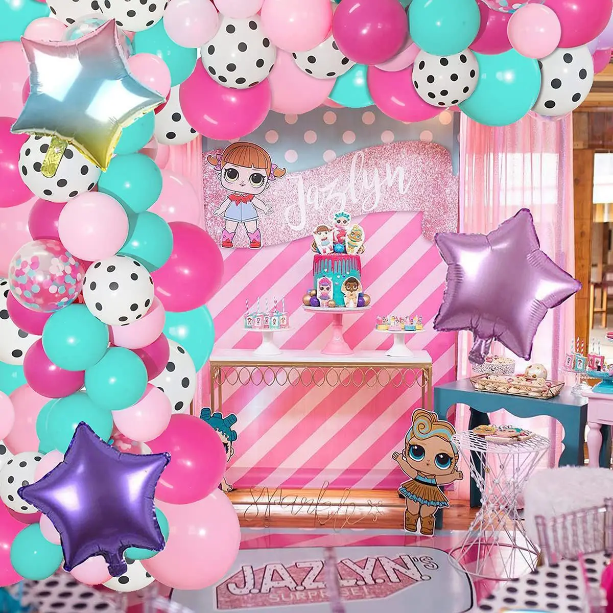 128 шт. детский праздничный фон в горошек | Дом и сад