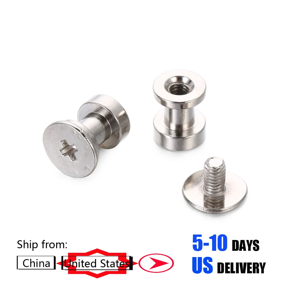 10 комплектов винты из твердой латуни с заклепками для ногтей тканевые пуговицы