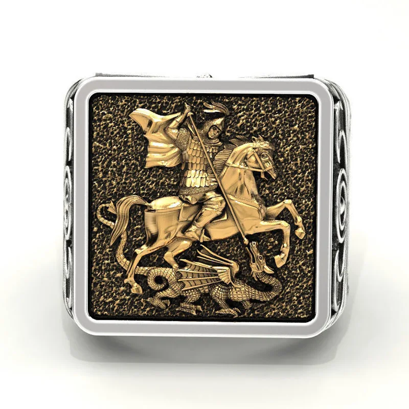 Готический Нежный воин дракон мужское кольцо хип хоп панк солдат военный значок