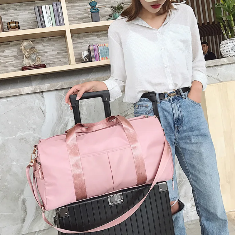 Women Storage Training Adjustable Strap Dry Wet Separated Waterproof Outdoor Fitness Travel Handbag Nylon Sports Yoga Gym Bag