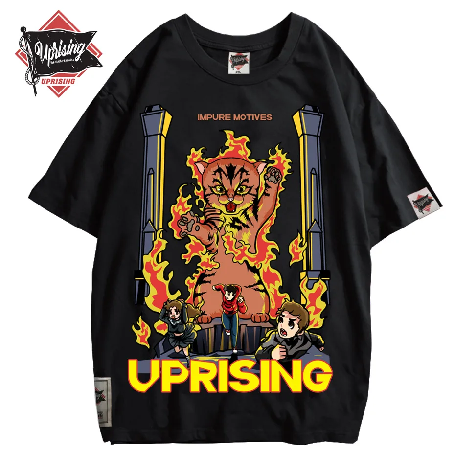 

Футболка мужская с коротким рукавом, забавная тенниска в стиле Харадзюку, с принтом кота в японском стиле «Антистресс», Повседневная Улична...