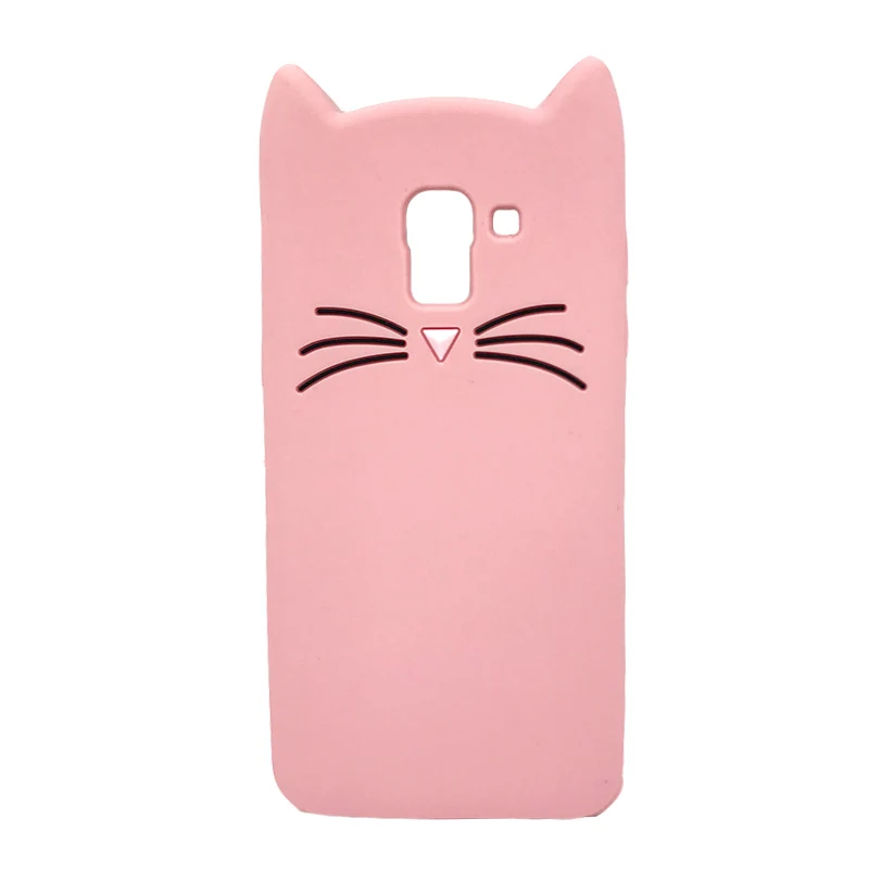 Cat Pink Силиконовый чехол для samsung Galaxy J6 J4 Plus J8 J6+ J4+ 3D мультяшный чехол для телефона с изображением единорога ститча Минни Маус - Цвет: Cat Pink