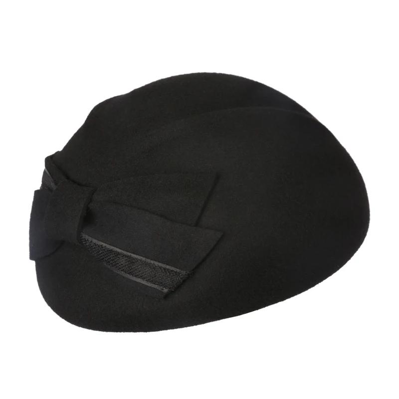 Black 57cm Sedancasesa, женские береты, шапки, модные, Осень-зима, австралийские, шерстяные береты, шапки для женщин, pillbox, шапка, высокое качество, берет, шапка - Цвет: Black 57cm