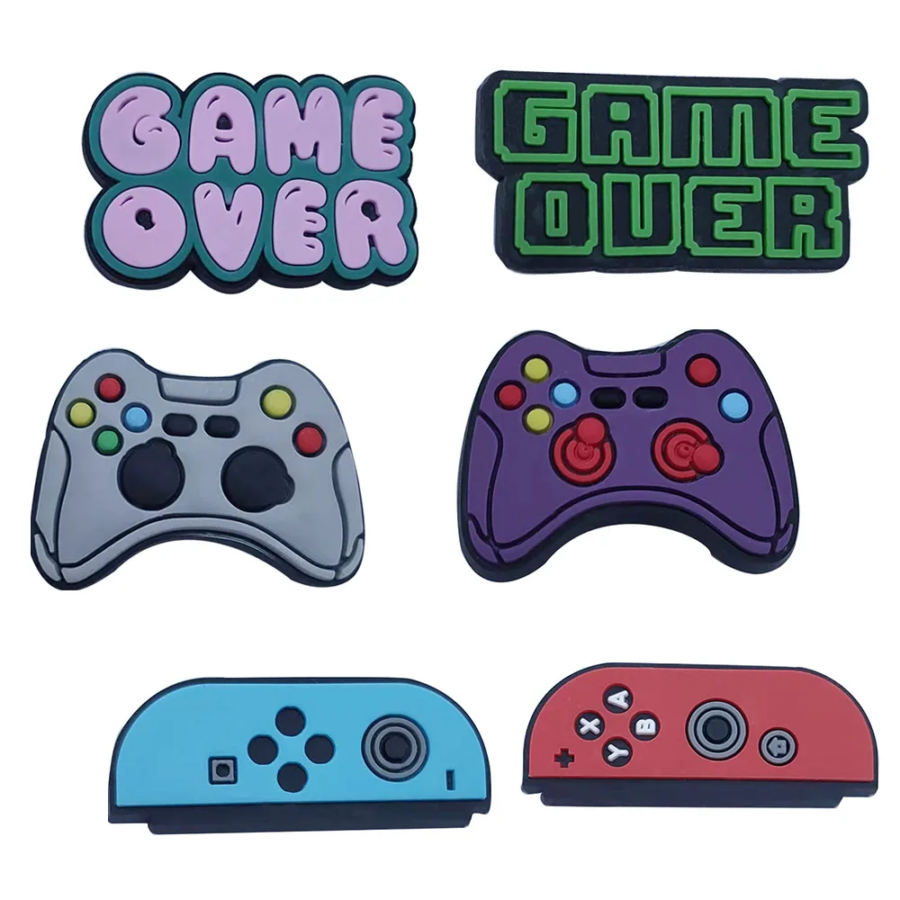 6PCS PVC Cute Cartoon Fridge Magnetic Sticker Colorful Gamepad Game Over Refrigerator Magnets Office Supplies Whiteboard Sticker