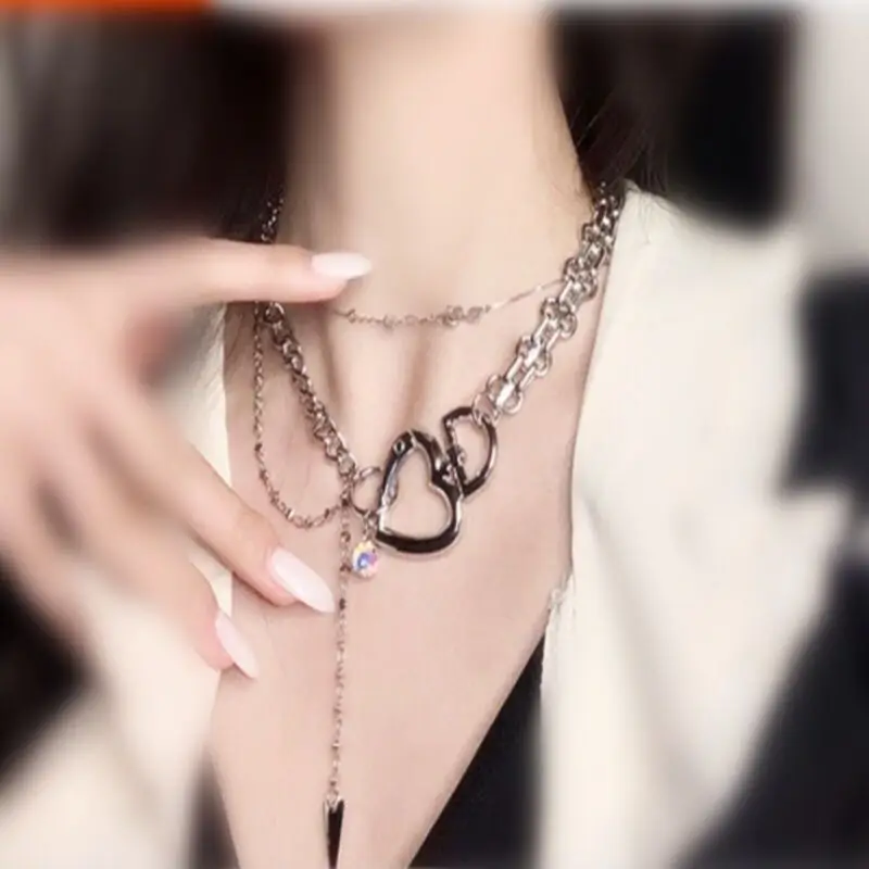 

Fashion necklace vintage heart-shaped love pendant exaggerated chain letter necklace necklace for women gioielli donna jewelery