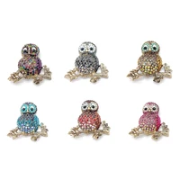 pd brooch 2021 new high end owl brooch clothing accessories full of ziron gradient transition color alloy material corsage pin