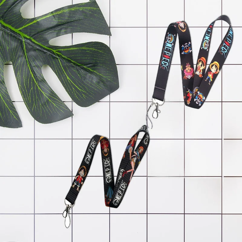 

Anime One Piece Luffy Lanyard Printed Neck Strap For ID Badge Phone Holder Keychain Unisex Cosplay Prop Accessory Cartoon