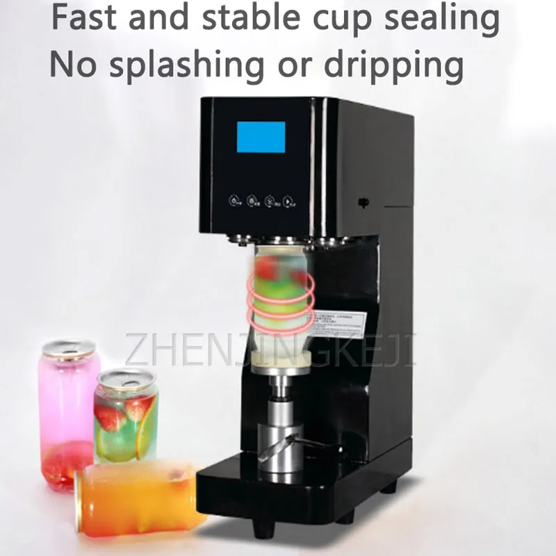 

Fully Automatic Milk Tea Sealer Beer Drink Cup Sealing Machine Plastic Cans Can Capping Machine Fast Food Shop Packaging Tools