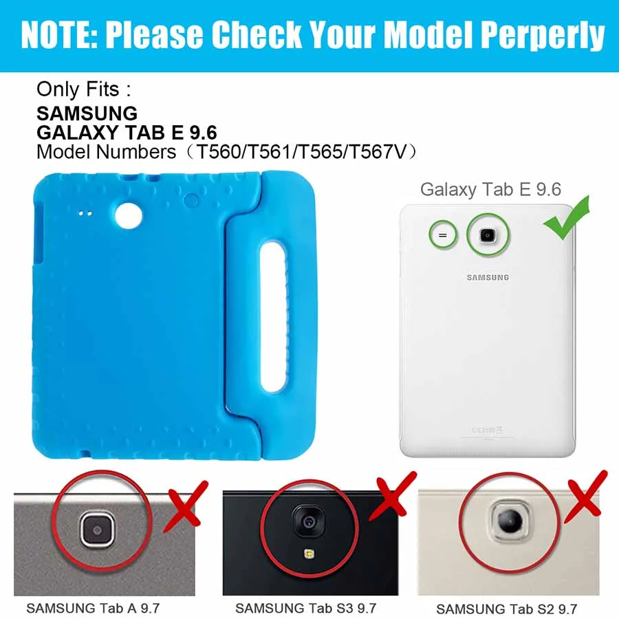 Дети EVA противоударный чехол для samsung GALAXY Tab E 9,6 дюймов SM-T560 T561 T565 T567V ручка для планшета подставка чехол для детей