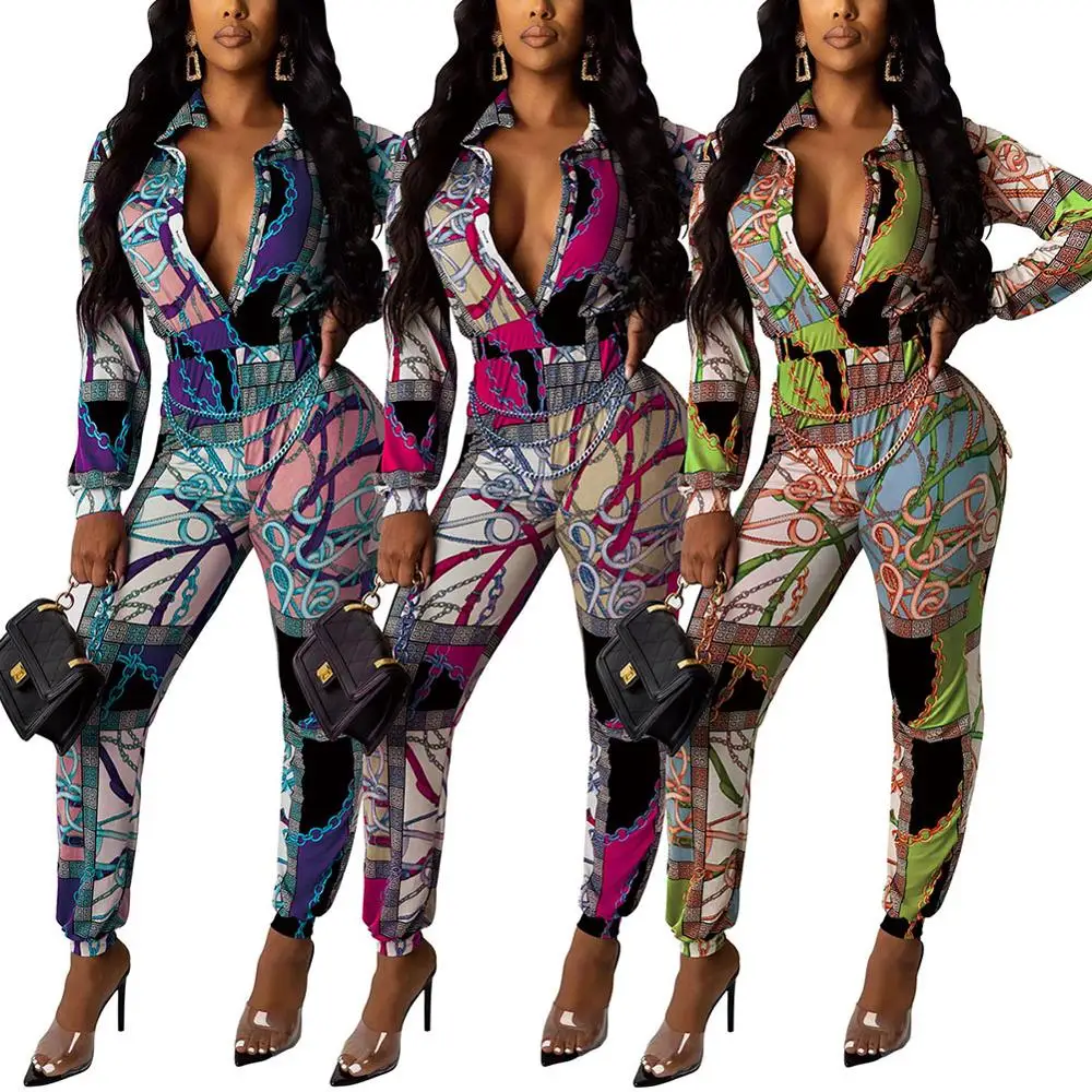Fadzeco 2019 Африканский Женский Осенний принт на пуговицах вырез длинный рукав
