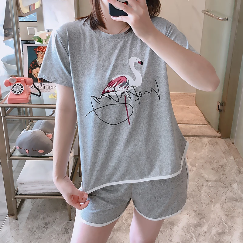 WAVMIT Новый 2020 летний женский Удобный милый пижамный комплект с принтом для