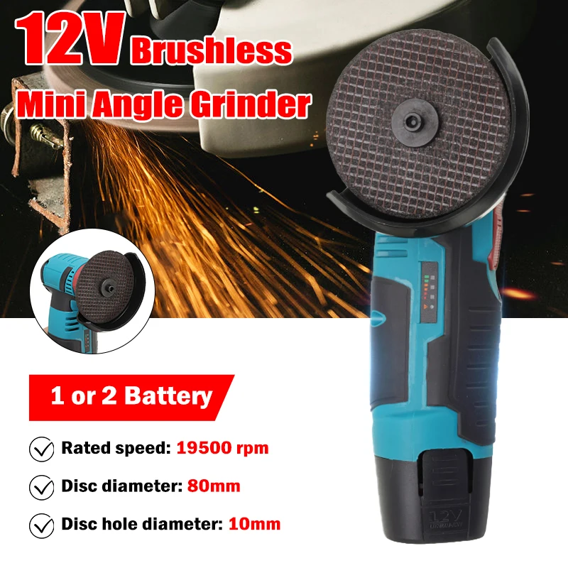 

12V Mini Multifunction Brushless Cordless Angle Grinder Polishing Machine Power Tools With Battery Diamond Cutting Wheel Cutter