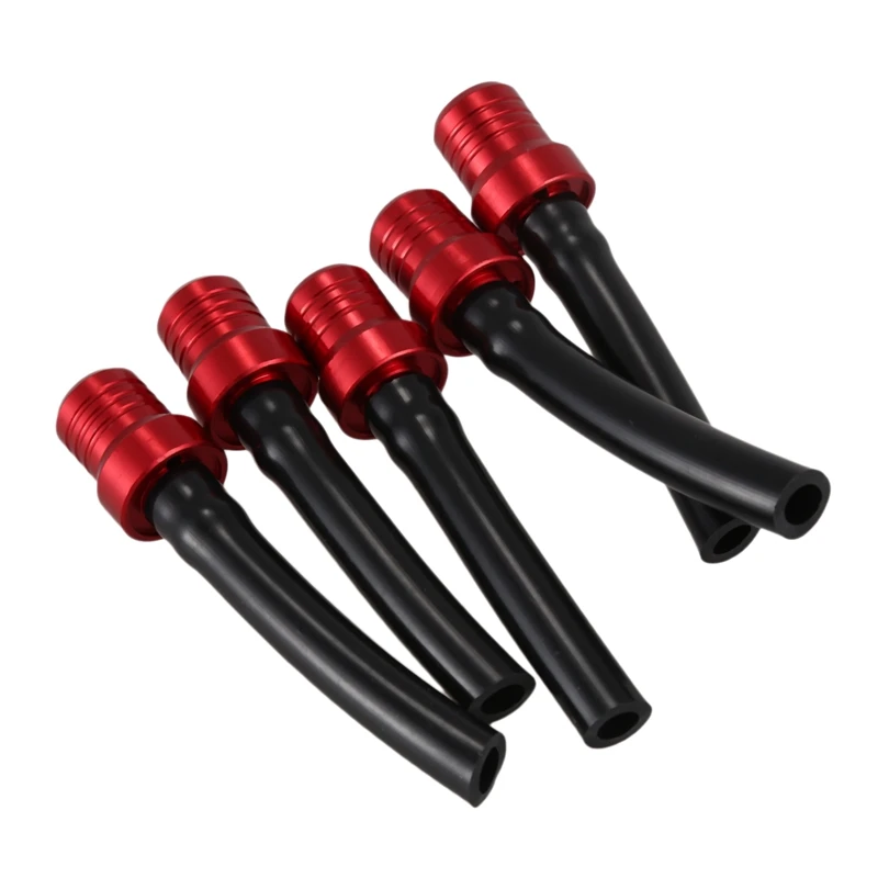 

5Pcs Motorcycle Pit Bike Gas Fuel Cap Petrol Tank Valve Vent Breather Hose Tube Red