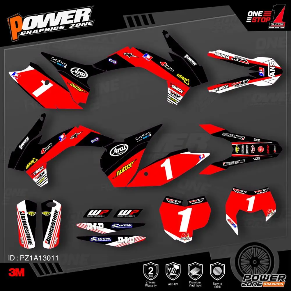 Персонализированные графические фоны PowerZone Team наклейки 3M Набор наклеек для KTM SX SXF