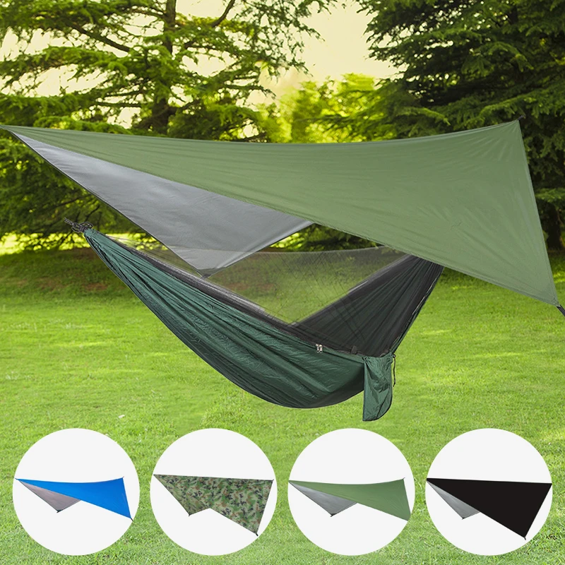 

Waterproof Tarp Tent Hammock Rain Fly Tent Tarp Lightweight Portable Waterproof Ripstop Easily Fold Sun Shelter UV Protection