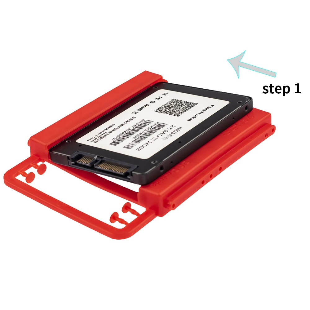 

Kingchuxing 2.5 to 3.5 inch SSD Holder HHD Hard Drive Disk Holder Mount Case Plastic Adapter Bracket for PC Desktop
