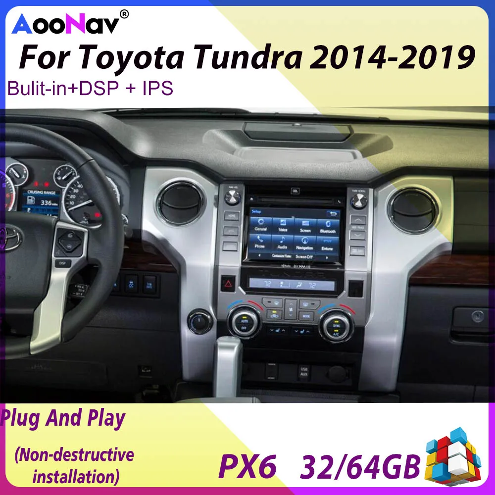 

PX6 Tesla Style Android GPS навигация автомобильная аудиосистема для Toyota Tundra 2014-2019 мультимедийный плеер автомобильное радио стерео головное устройств...