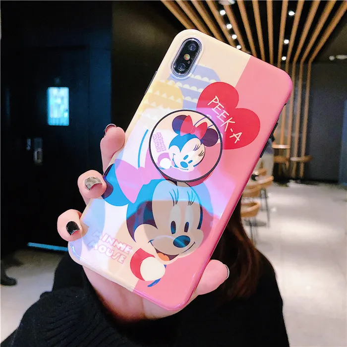 Для iPhone 11 Pro MAX забавные мультяшные милые очаровательные девчачьи мышь утка кронштейн Blue Ray IMD чехол для iPhone XR XS MAX X 6 6S 7 8 Plus - Цвет: 11