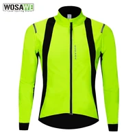 wosawe water rain repellent reflective thermal fleece cycling jackets men bike bicycle mtb coat winter windbreaker clothing