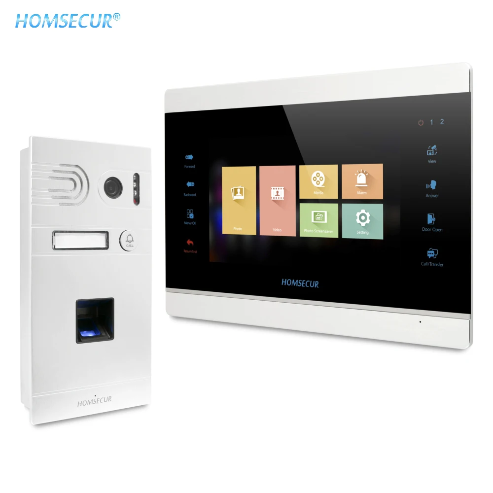 

HOMSECUR 7 "видео домофон телефонный звонок системы 1.3MP с отпечатков пальцев камера BC061HD-S + BM704HD-S