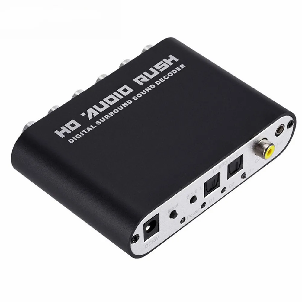 5 1 CH HD аудио декодер SPDIF коаксиальный к RCA DTS AC3 оптический цифровой усилитель