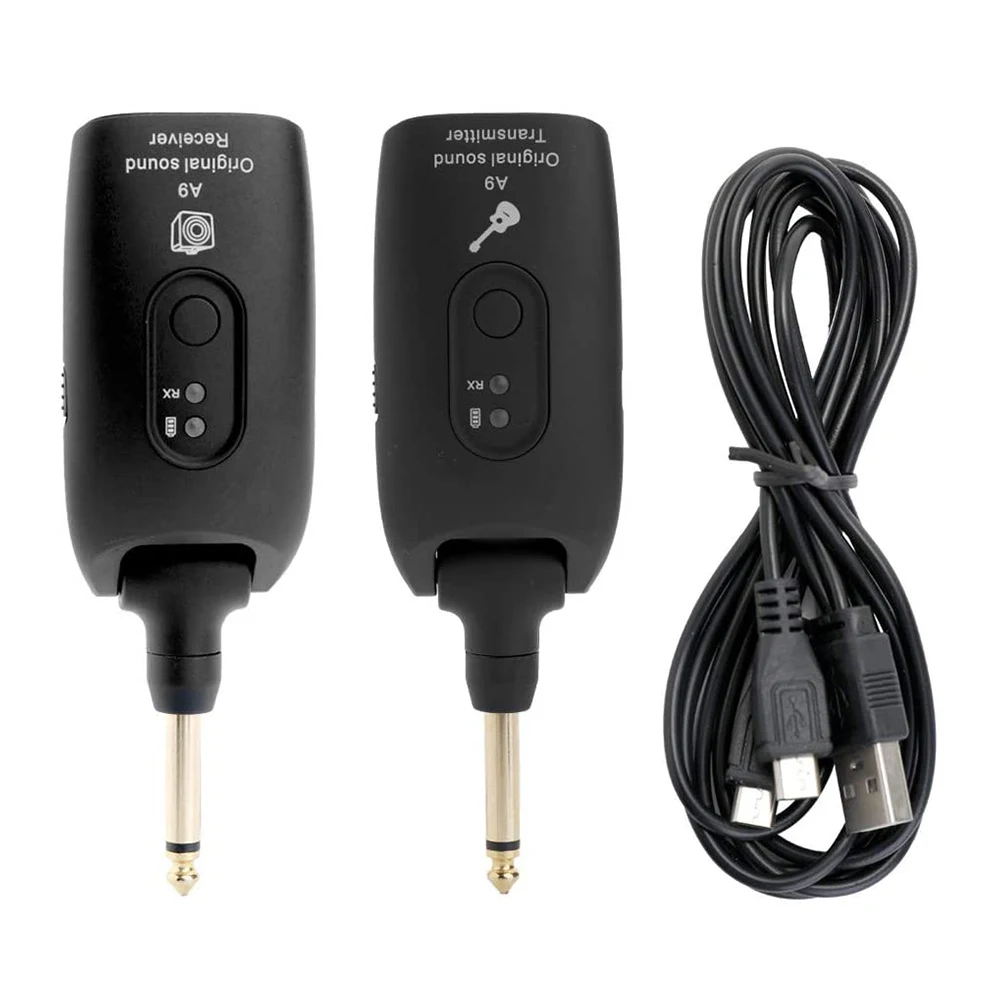 

A9 UHF Wireless Guitar System 2.4GHz Rechargeable Electric Guitar Transmitter Receiver 4 Channels For Bass Electric Organ