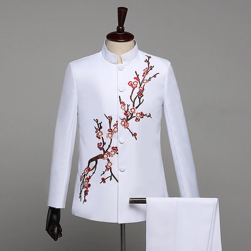 Мужской костюм в китайском стиле с вышивкой модель SL1595 из двух предметов