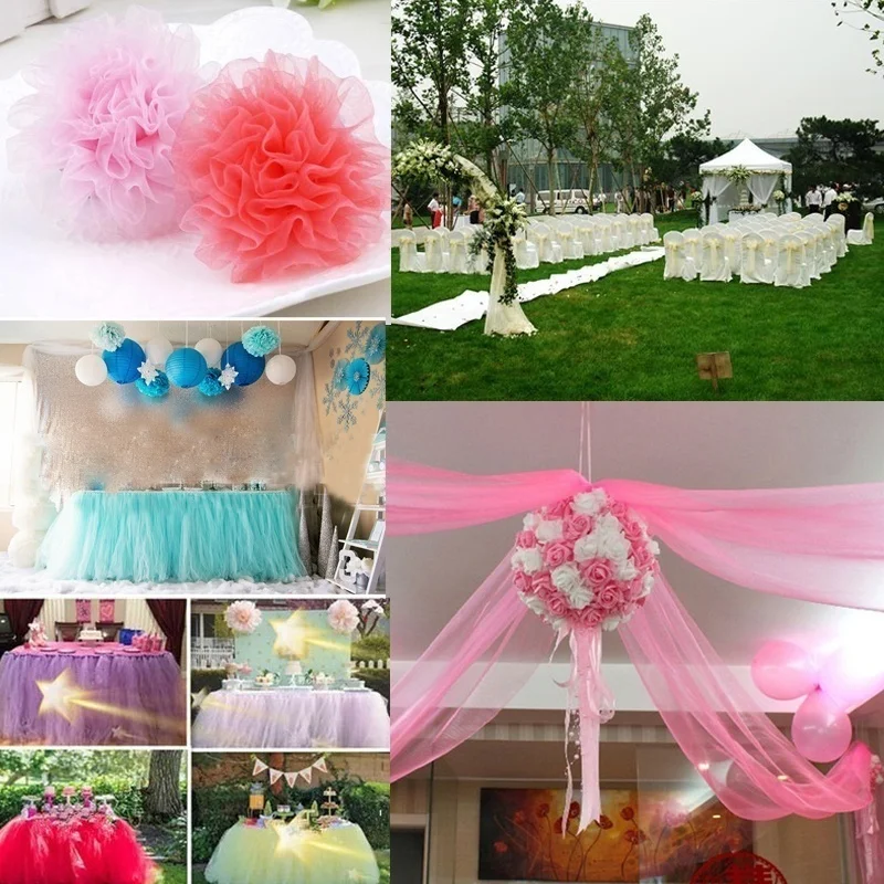 

25 Yards/roll 6.5 Cm Glitter Sequin Tulle Roll Wedding Decoration Tulle Fabric Dress DIY Organza Baby Shower Party Supplies