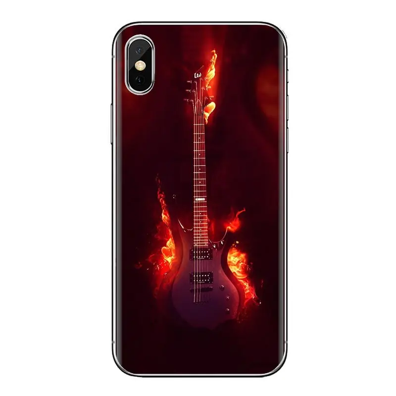 Для htc U11 один M7 M8 A9 M9 M10 E9 Desire 630 530 626 628 816 820 Motorola G G2 G3 воды и гитара с принтом огня