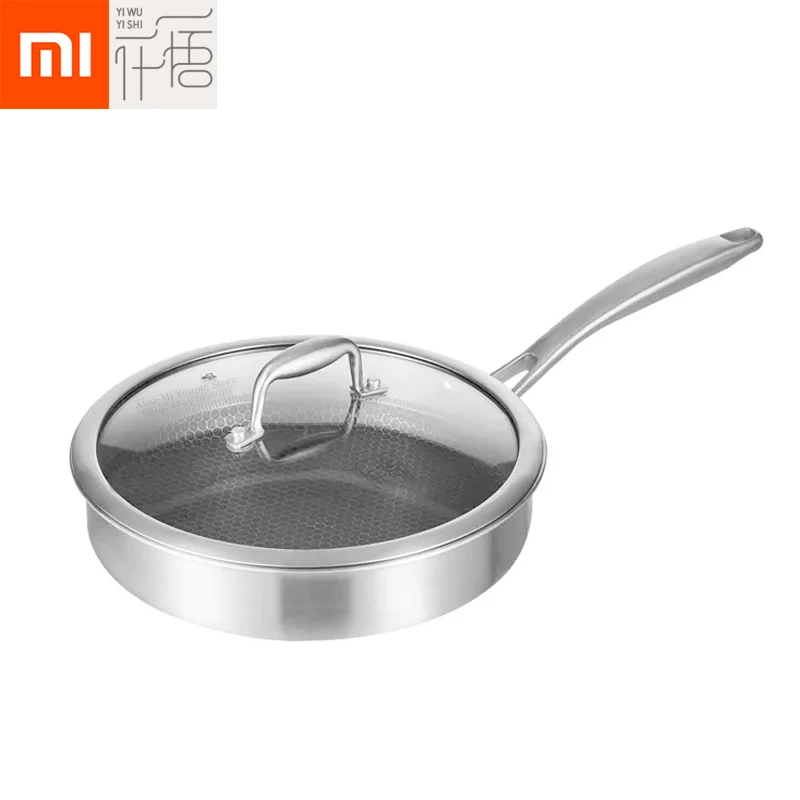Silver Xiaomi Mijia Youpin YWYS Нержавеющая сталь сетки сковородка для жарки вафельная ткань сетка с антипригарным покрытием Технология один горшок многоцелевой Кухня - Цвет: Silver