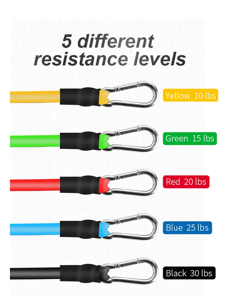 11 Pcs/Set Crossfit Latex Resistance Band Training Exercise Tube Yoga Rope Pull Elastic Rubber Expander Fitness Equipment Belt | Спорт и