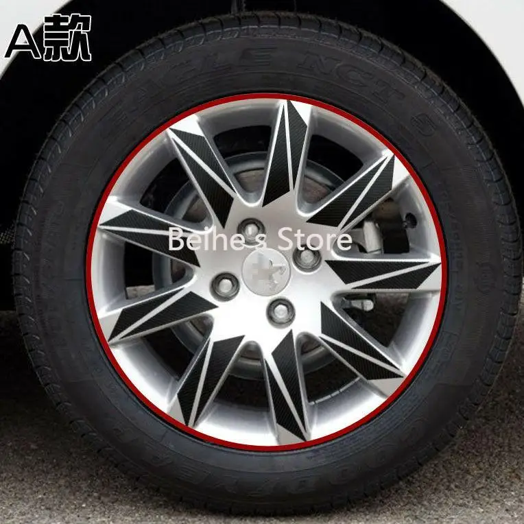 

For Peugeot 308 Carbon Fiber Car Wheels Mask Decal Stickers Sports Grade A style