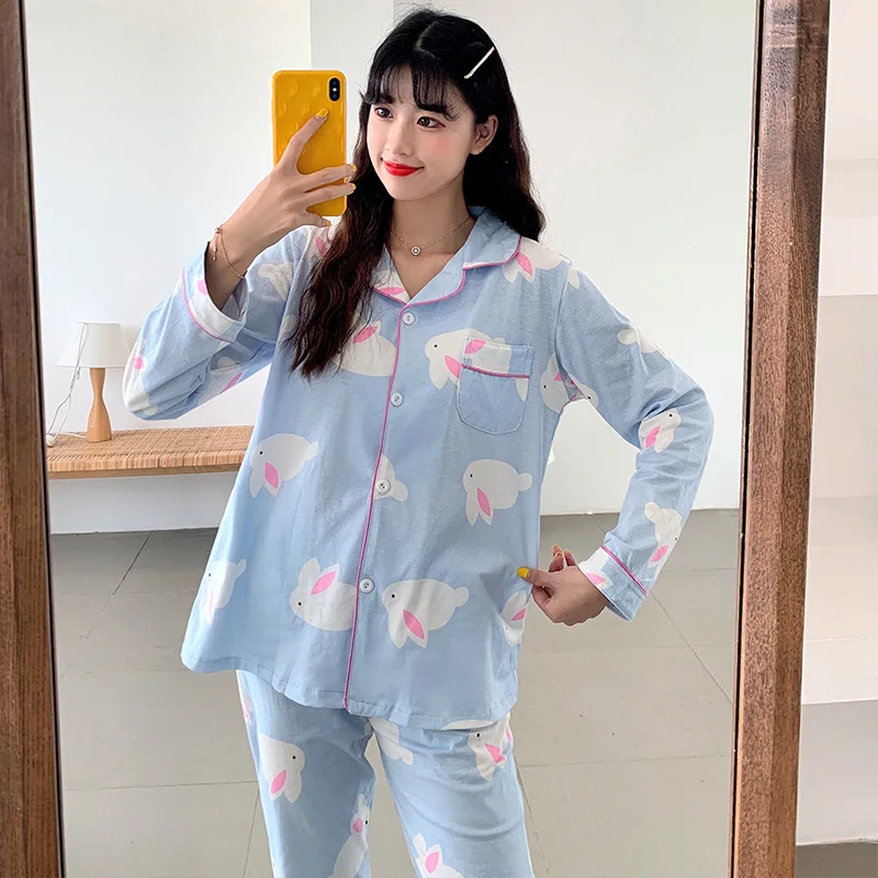 Весенняя стильная женская Хлопковая пижама WAVMIT 2020 новая одежда для сна домашняя