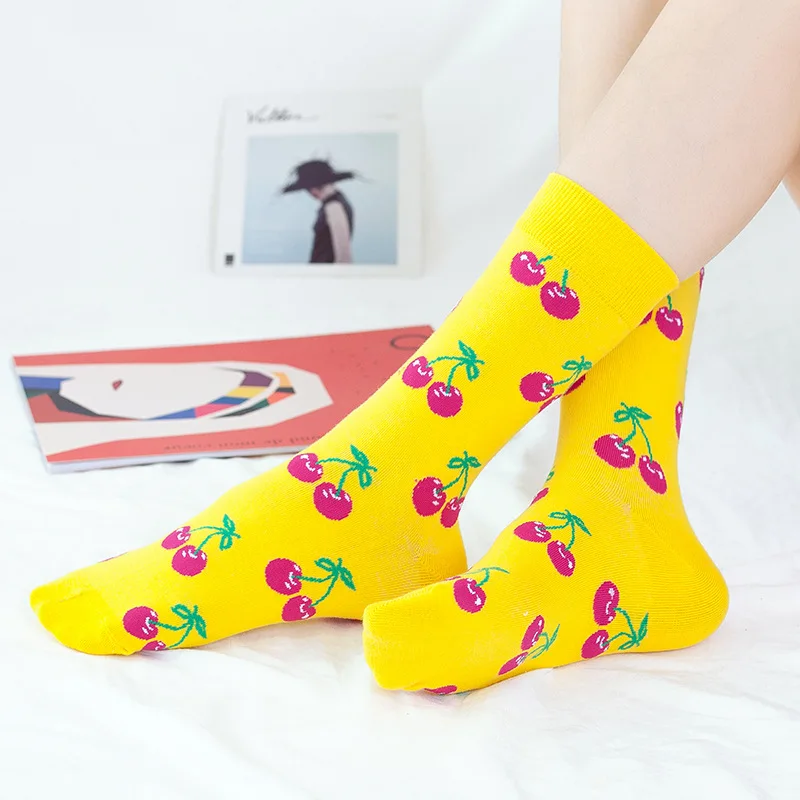 12 Pair Per Set New Style Cotton Sock Female European Fruit Autumn and Sprint Fashion Socks Factory Wholesale