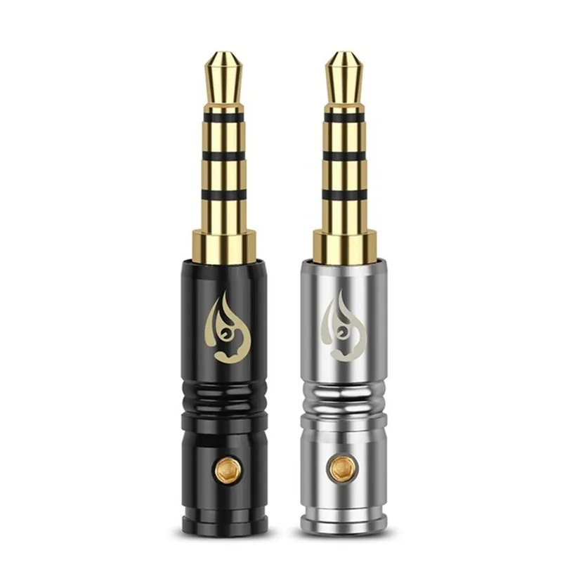 

3.5 Jack Headphone Adapter Gold Plated Copper Speaker Terminals 4 Poles Plug 3.5mm Line Wire Connector Earphones Accessories